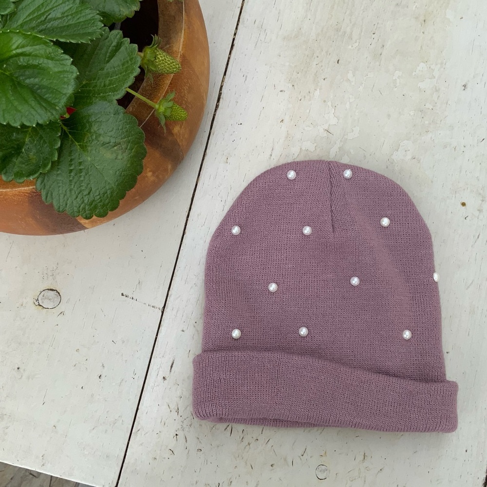 Purple Pearl Beanie NWOT